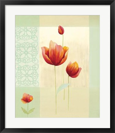 Framed Tulipes et Coquelicots I Print