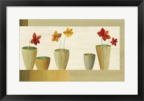 Framed Vases avec Fleurs II Print