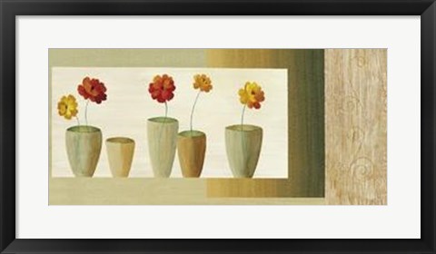 Framed Vases avec Fleurs I Print