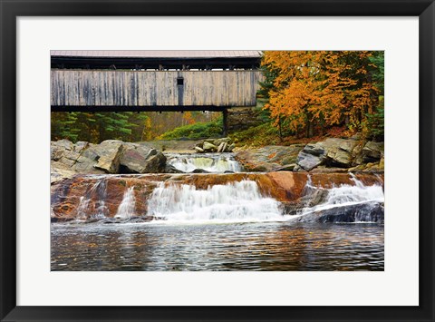 Framed Covered bridge over Wild Ammonoosuc River, New Hampshire Print