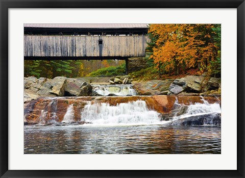 Framed Covered bridge over Wild Ammonoosuc River, New Hampshire Print