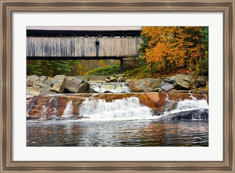 Framed Covered bridge over Wild Ammonoosuc River, New Hampshire Print