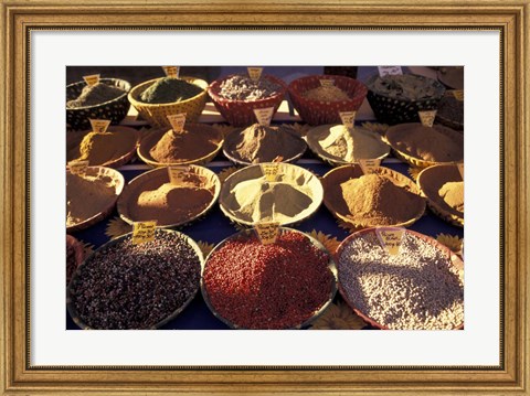 Framed Morning Market Scene in Old Town Nice, France Print