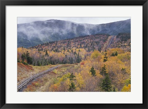 Framed New Hampshire, White Mountains, Bretton Woods, Mount Washington Cog Railway trestle Print