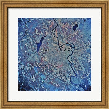 Framed Satellite view of Concord, New Hampshire Print