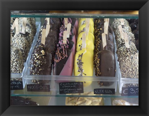 Framed Ice Cream Treats, Volterra, Tuscany, Italy Print