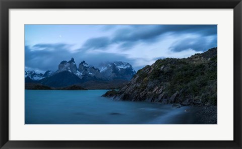 Framed Lake with Mountain, Lake Pehoe, Torres de Paine National Park, Patagonia, Chile Print