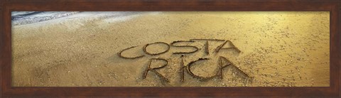 Framed Text on Sand on the Beach, Liberia, Guanacaste, Costa Rica Print