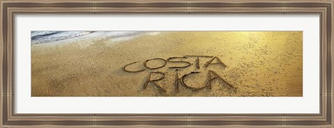 Framed Text on Sand on the Beach, Liberia, Guanacaste, Costa Rica Print