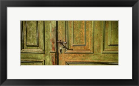 Framed Closed Door of a House,  Transylvania, Romania Print