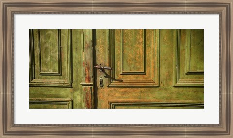 Framed Closed Door of a House,  Transylvania, Romania Print