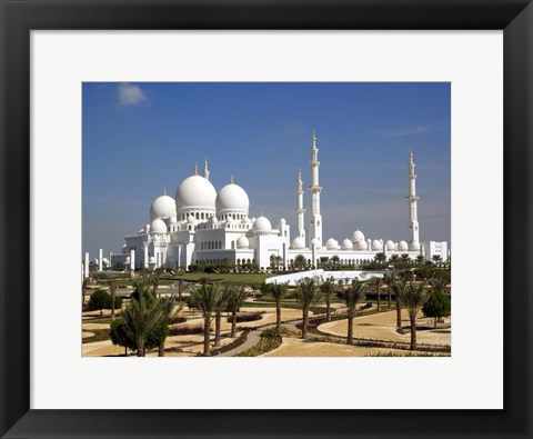 Framed Sheikh Zayed Bin Sultan Al Nahyan Grand Mosque, Abu Dhabi, United Arab Emirates Print