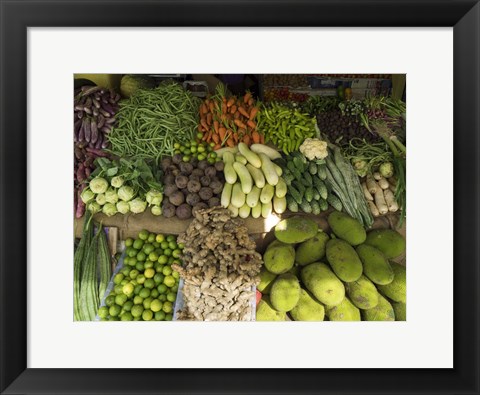 Framed Vegetables for Sale on Main Street Market, Galle, Southern Province, Sri Lanka Print