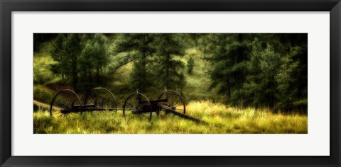 Framed Old Wagon in the Black Hills, South Dakota Print