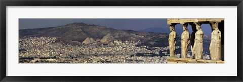 Framed Porch of the Caryatids Statues, Athens, Greece Print