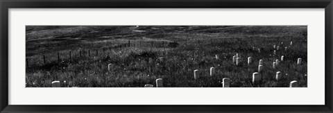 Framed Gravestones, Last Stand Hill, Little Bighorn Battlefield National Monument, Montana Print