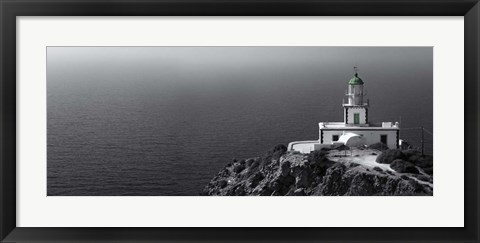 Framed Lighthouse on the Greek island of Mykonos, South Aegean, Greece Print