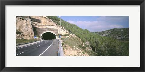 Framed Road Passing Through a Tunnel, Barcelona, Spain Print