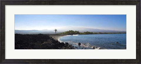 Framed Keawaiki Bay, Black Sand Beach, Big Island, Hawaii Print