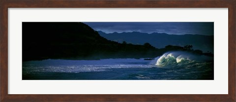 Framed Waves in Waimea Bay, Oahu, Hawaii Print