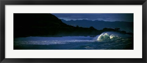 Framed Waves in Waimea Bay, Oahu, Hawaii Print