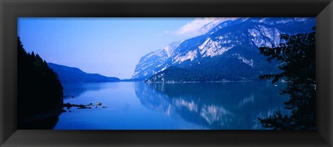 Framed Blue Lake Molveno, Trentino, Italy Print