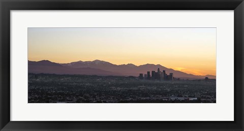 Framed Downtown Los Angeles at Dusk, California Print