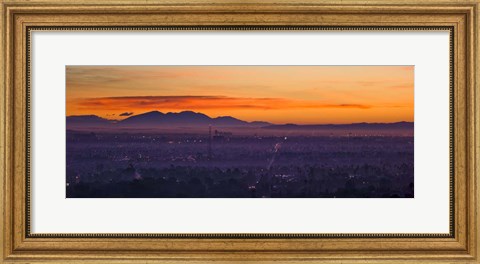 Framed Buildings and San Bernardino Mountains, California Print