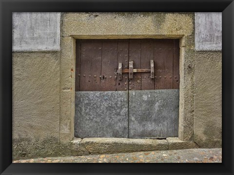 Framed Wooden Door, San Martin de Trevejo, Spain Print