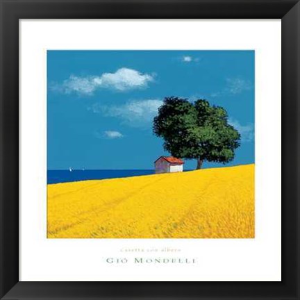 Framed Casetta con Albero Print