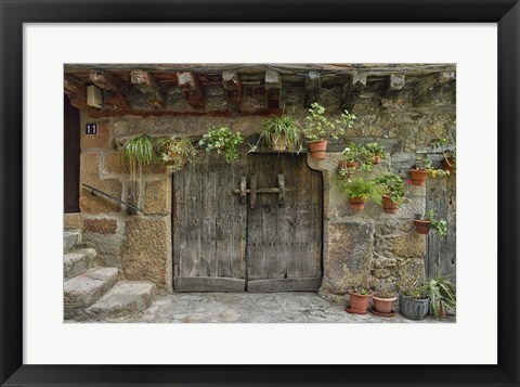 Framed Wooden Door II, San Martin de Trevejo, Spain Print