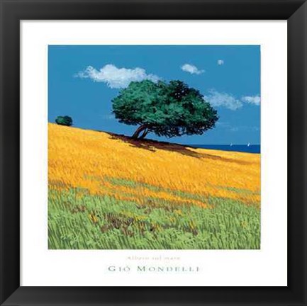 Framed Gio Mondelli - Albero Sul Mare Size 15.75x15.75 Print