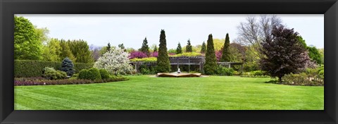 Framed Fountain in Peace Garden, Chicago Botanic Garden Print