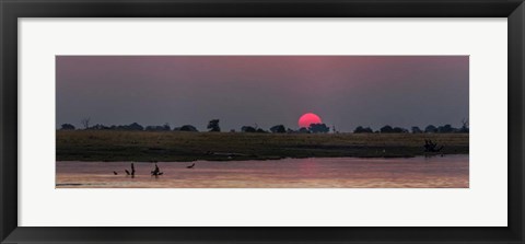 Framed River at Dusk, Chobe River, Botswana Print