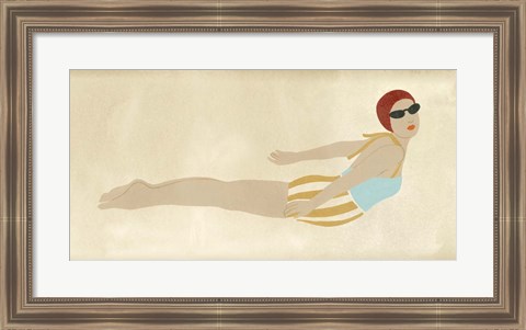 Framed Vintage Diver I Print