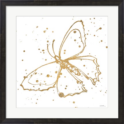 Framed Golden Wings II Print