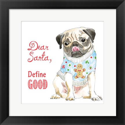 Framed Glamour Pups Christmas IV Print