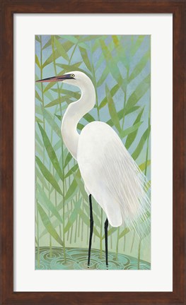 Framed Egret by the Shore II Print