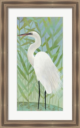 Framed Egret by the Shore II Print