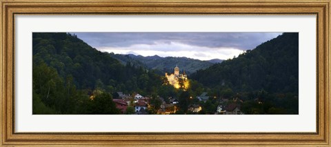 Framed Bran Castle Illuminted, Transylvania, Romania Print