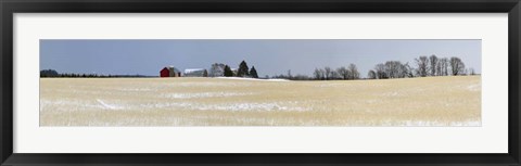 Framed Winter Farm in Door County, Wisconsin Print