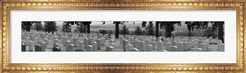 Framed Gravestones, Custer National Cemetery, Montana Print