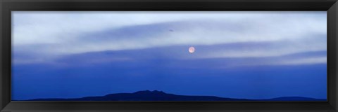 Framed Moonset over Mountain, Tres Orejas, Taos County, New Mexico Print