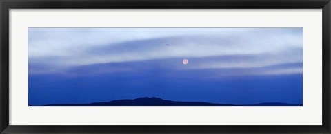 Framed Moonset over Mountain, Tres Orejas, Taos County, New Mexico Print