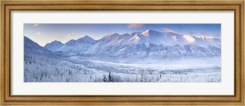 Framed Polar Bear Peak and Eagle Peak and Hurdygurdy Mountain, Alaska Print