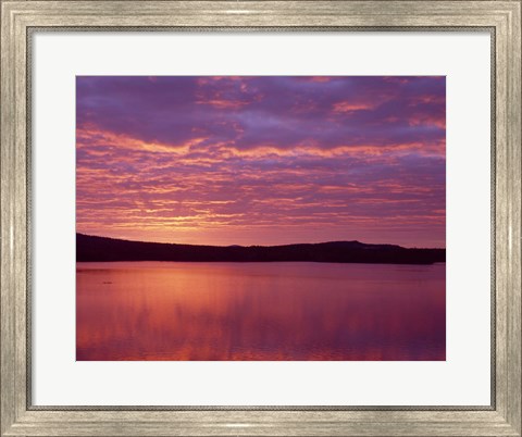 Framed Sunrise over Grand Lake Matagamon in Baxter State Park, Maine Print