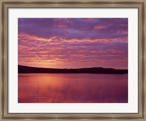 Framed Sunrise over Grand Lake Matagamon in Baxter State Park, Maine Print