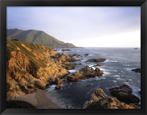 Framed Garrapata Beach on the Big Sur coast of California Print