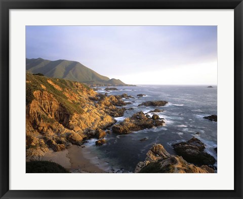 Framed Garrapata Beach on the Big Sur coast of California Print