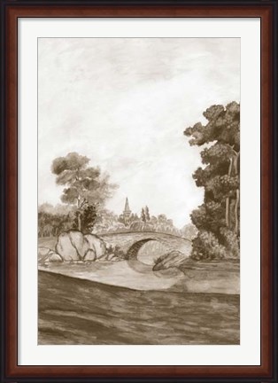 Framed Sepia French Wall Paper III Print